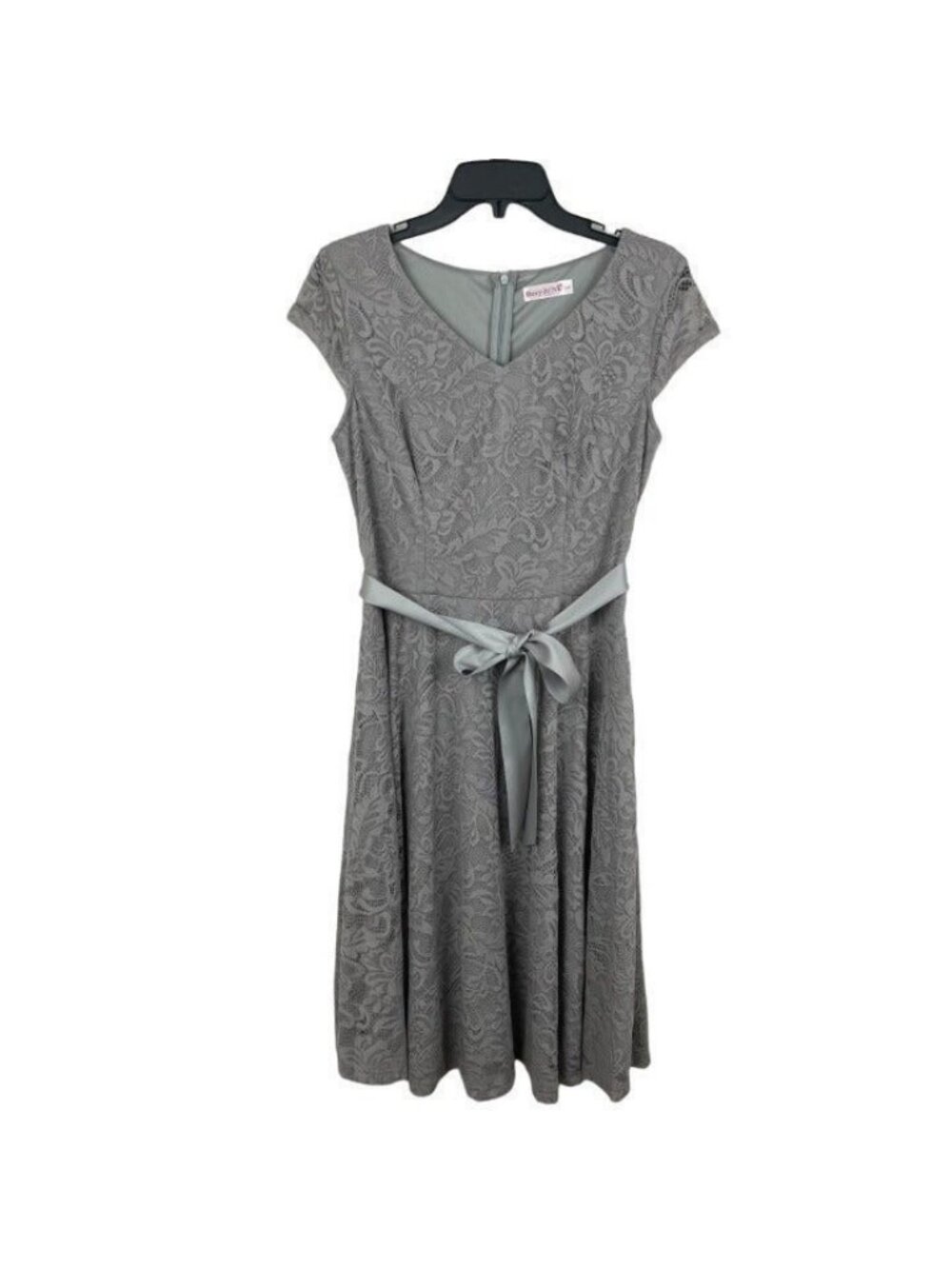 BeryLove Women's Floral Lace Short Sleeve Bridesmaid Dress Size L